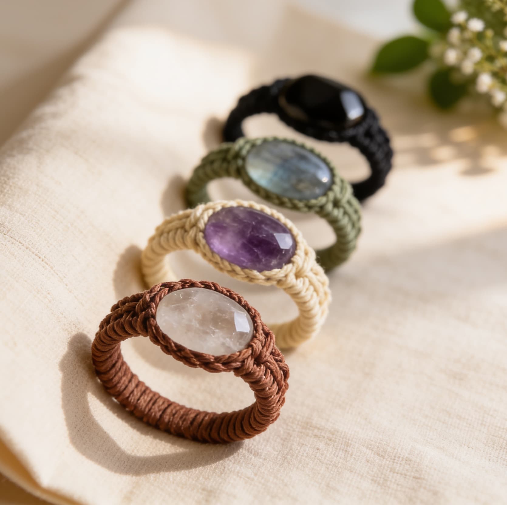 Anillos artesanales con minerales naturales de Artesanalien (imagen provisional)